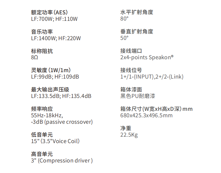 MX15 高性能二分频舞台返送扬声系统